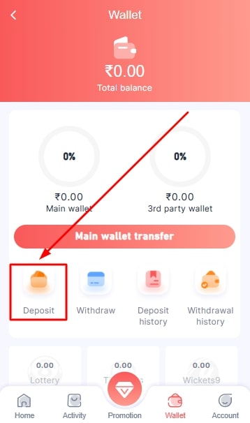 Choose Deposit Option