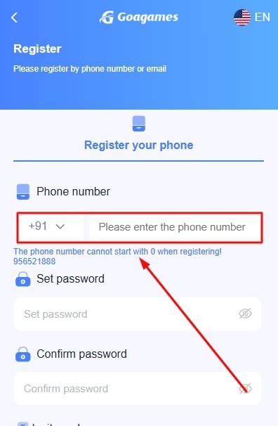 add your phone number