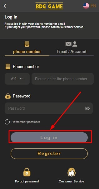 click on login